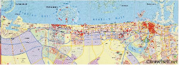 карта Дубай с отелями фото