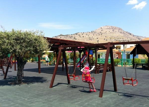 Children's playground in the hotel for families with children Lindos Princess 4 * (Rhodes, Greece)