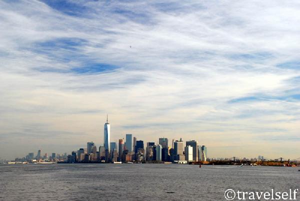 View of Manhattan from the ferry New York